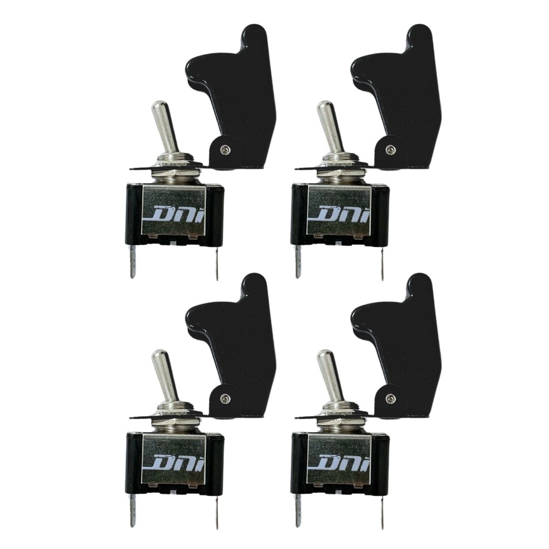 Kit 4 Chave Botão Liga Desliga 2 Posições Preta Tipo Caça