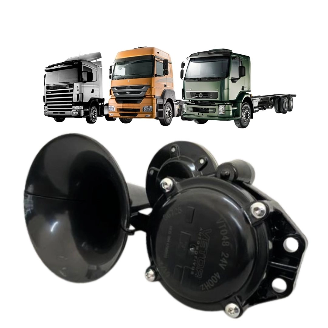 Buzina Eletrica 1 Corneta Para Caminhão Volkswagen Mercedes Benz Iveco Buzina Eletrica 24v Universal