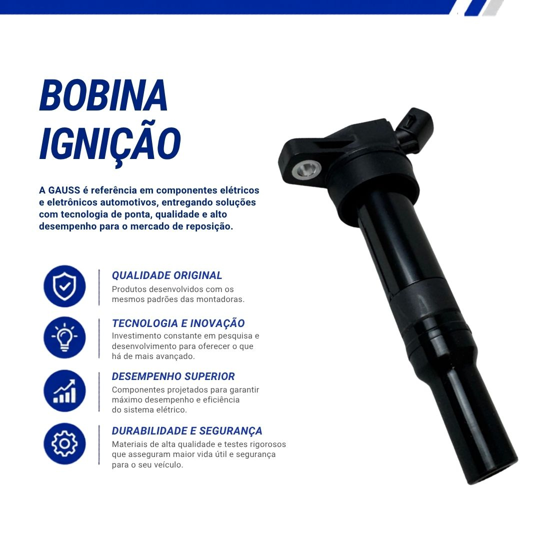 Bobina de Ignição Tipo Caneta 12V 2 Pinos Para Kia Sportage 2.0 Soul 1.6 e Hyundai Creta Ix35 Elantra Tucson Gauss Bobina de Ignição Tipo Caneta 12V 2 Pinos Para Kia Sportage 2.0 Soul 1.6 e Hyundai Creta Ix35 Elantra Tucson Gauss