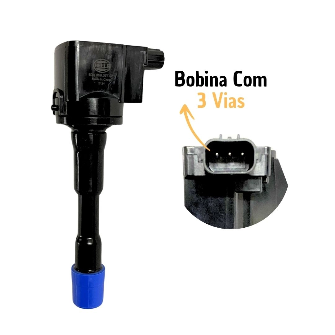 Kit 8 Bobina Ignição Honda Fit 1.4 Traseira Dianteira Hella