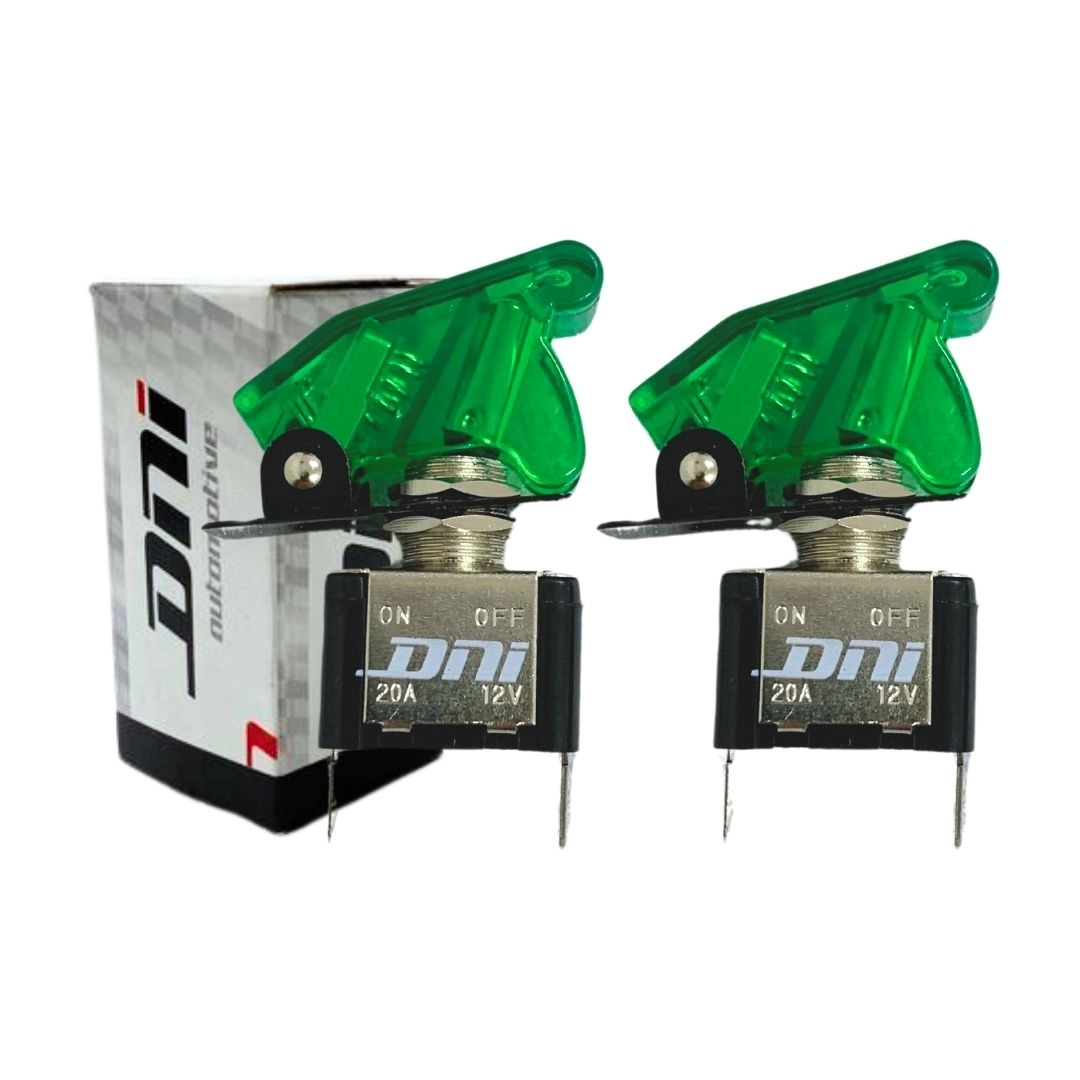 Kit 2 Chave Botão Liga Desliga 2 Posições 12v Capa Verde LED