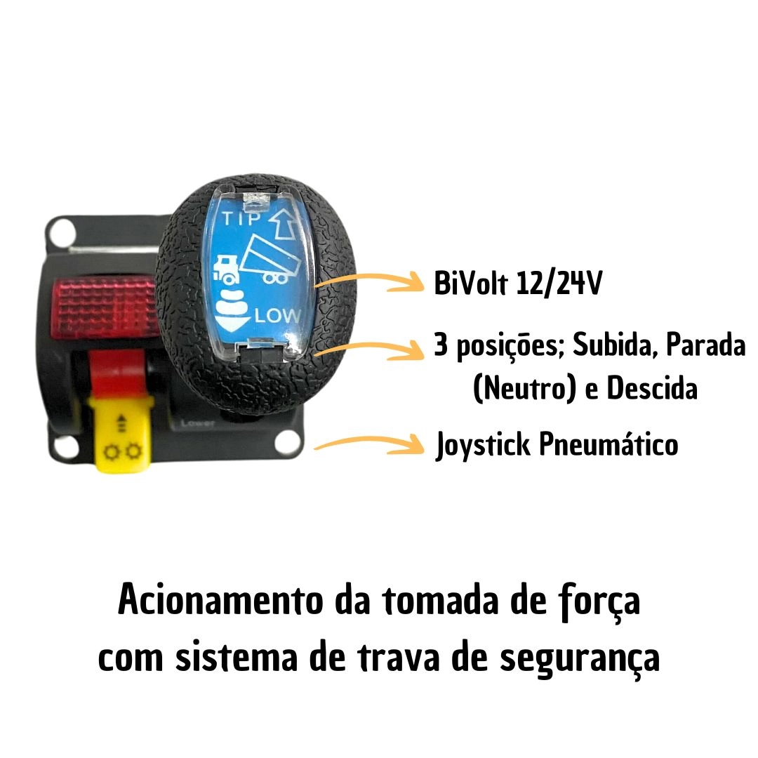 Valvula Joystick Caminhão Caçamba Basculante Bivolt 12v/24v Valvula Joystick Caminhão Caçamba Basculante Bivolt 12v/24v