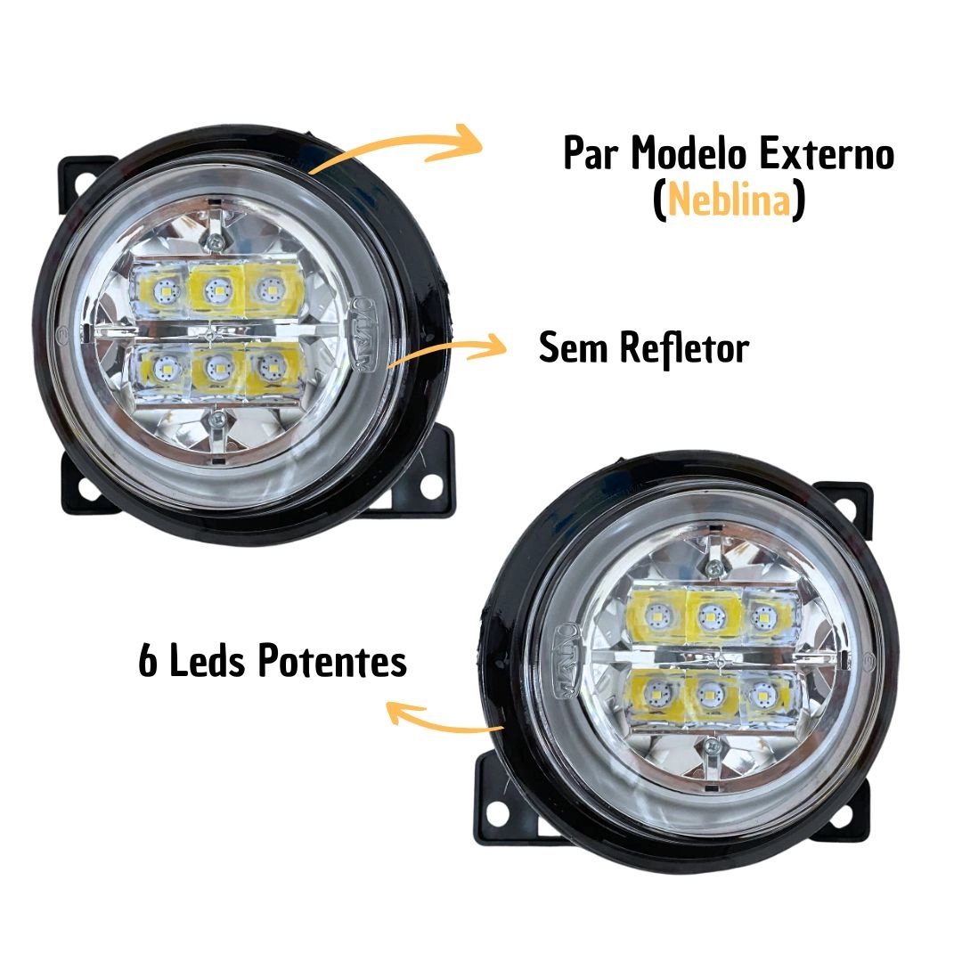 Par Farol Auxiliar Milha Externo ParaScania S5 LED Par Farol Auxiliar Milha Externo ParaScania S5 LED