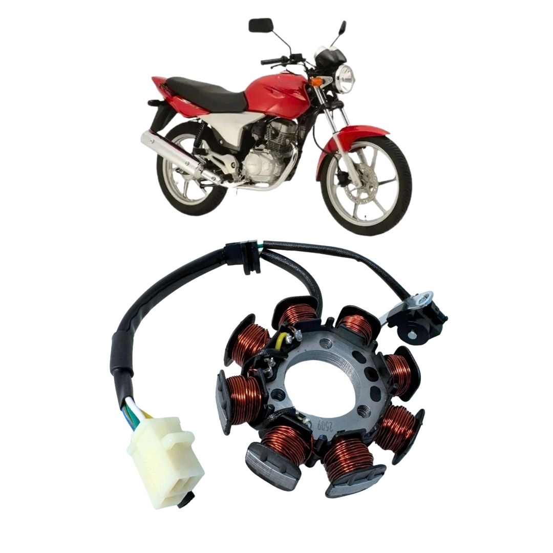 Estator Magneto Regulador De Voltagem Para Honda Titan CG 150 Sport 2004 a 2008 Com Bobina De Pulso Magnetron 90271630 Estator Magneto Regulador De Voltagem Para Honda Titan CG 150 Sport 2004 a 2008 Com Bobina De Pulso Magnetron 90271630
