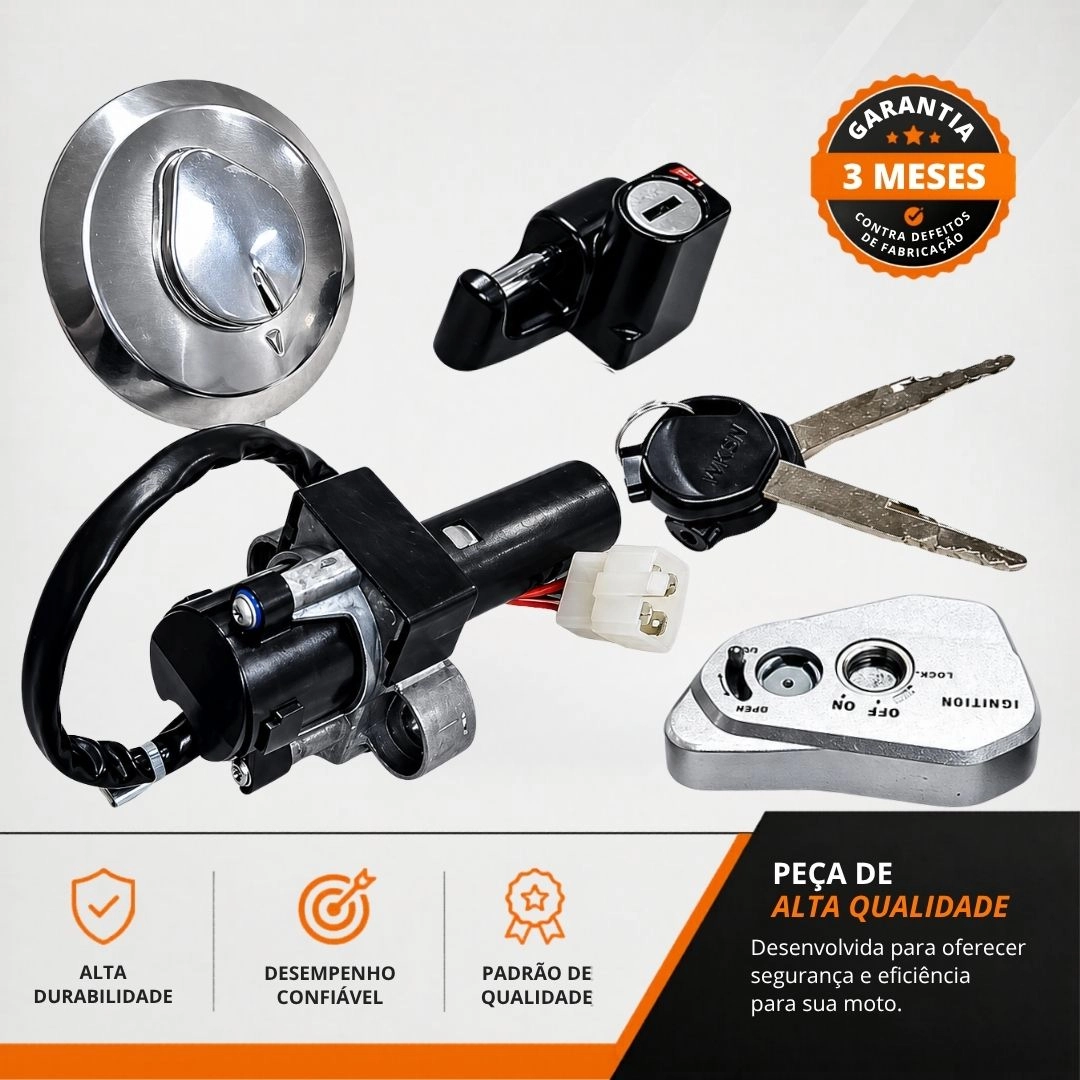 Kit Chave Ignição 4 Peças Para Honda Nxr 150 Bros 2011 a 2014 Original Magnetron 90264380 Kit Chave Ignição 4 Peças Para Honda Nxr 150 Bros 2011 a 2014 Original Magnetron 90264380