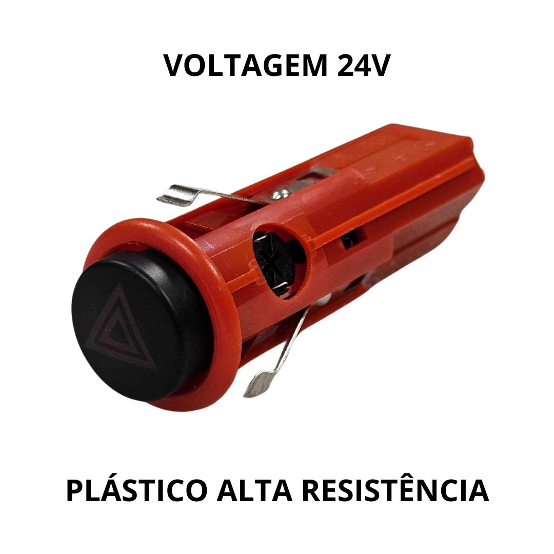 Interruptor Botão Pisca Alerta Para Caminhão Scania Série 4 S4 4 Pinos 24v 1327015