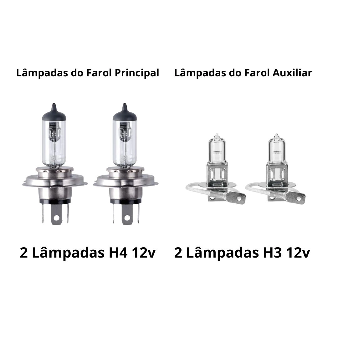 Kit Farol e Milha Para Gol Parati Quadrado 1987 a 1990 Vidro Kit Farol e Milha Para Gol Parati Quadrado 1987 a 1990 Vidro