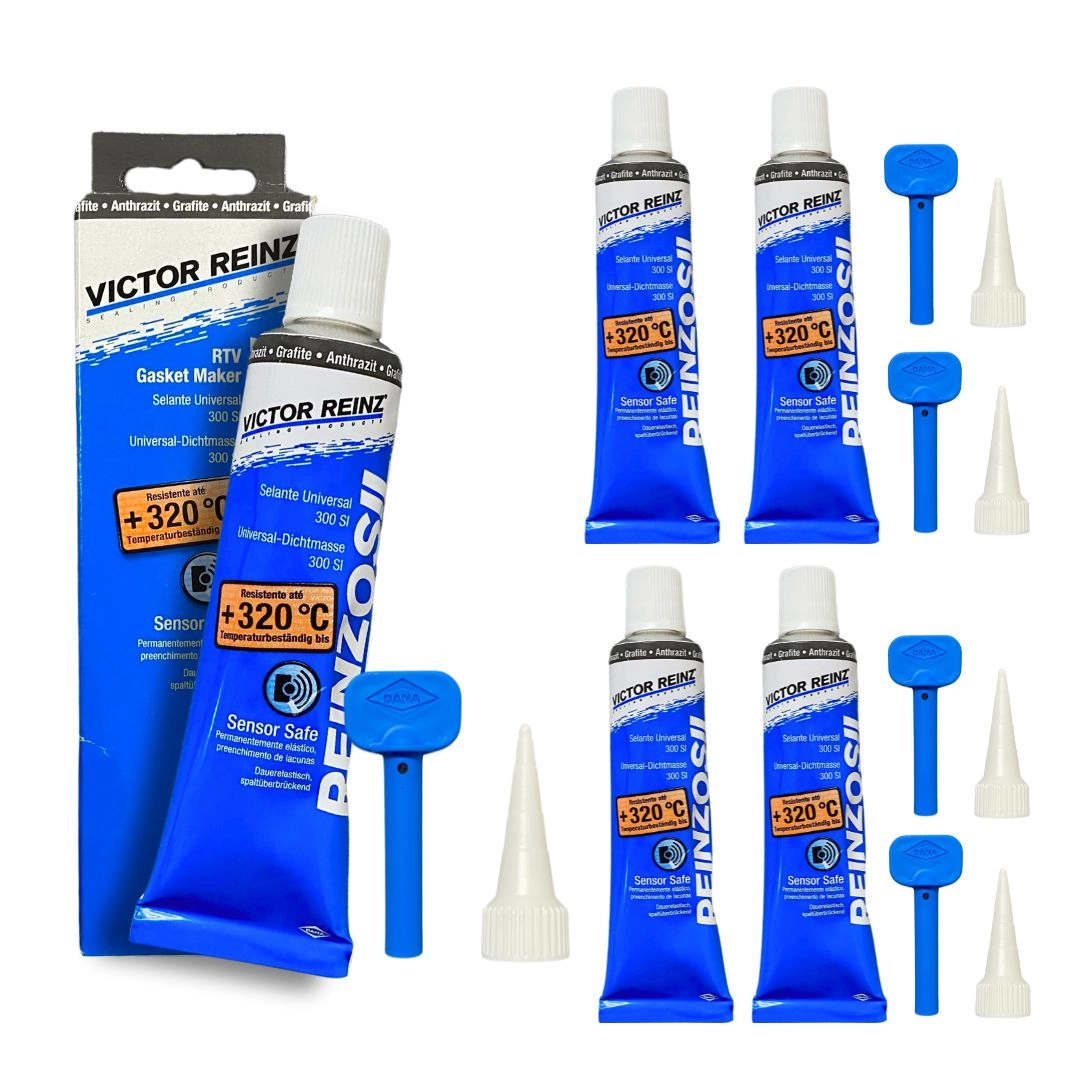 Kit 5 Cola Silicone Reinzosil Alta Temperatura Carter do Óleo