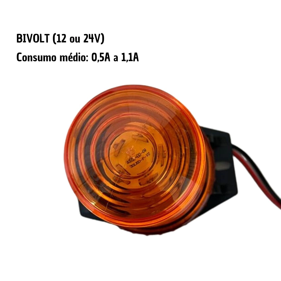 Giroflex Luz Emergência LED Giroled Universal Bivolt Âmbar