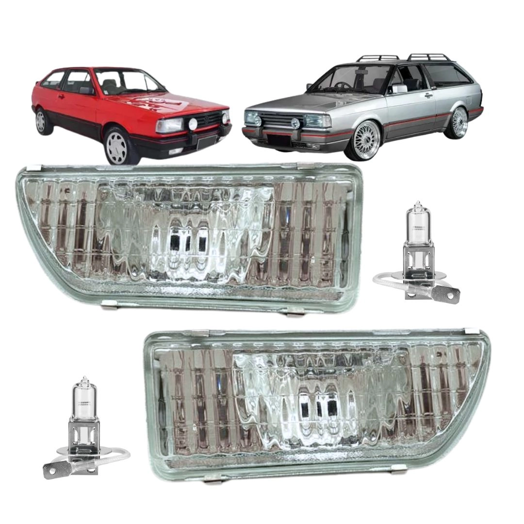 Par Farol Milha Para Saveiro Voyage 1987 a 1996 Lente Vidro