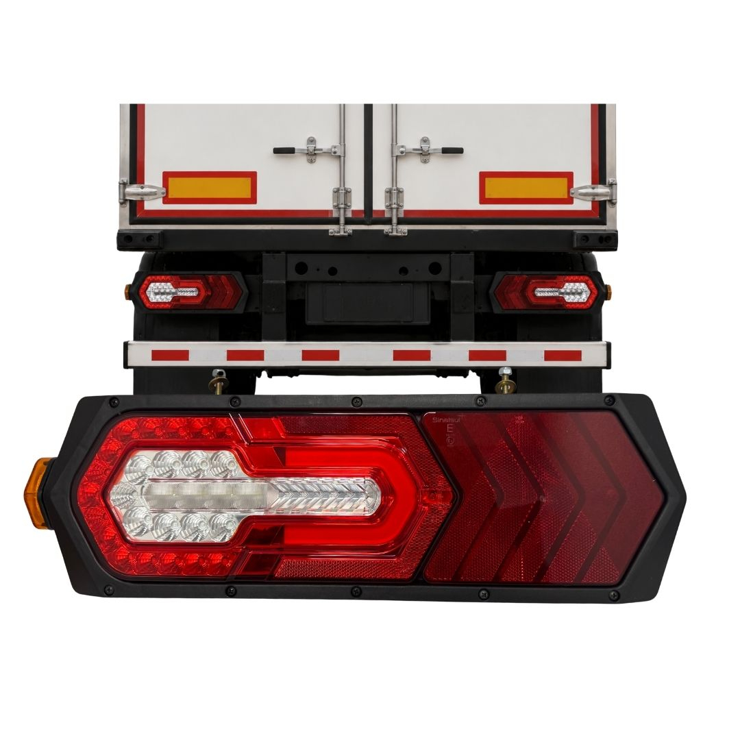 Lanterna Traseira LED 12V 24V Com Guia de Luz Lado Esquerdo Caminhão Carreta Sinalsul