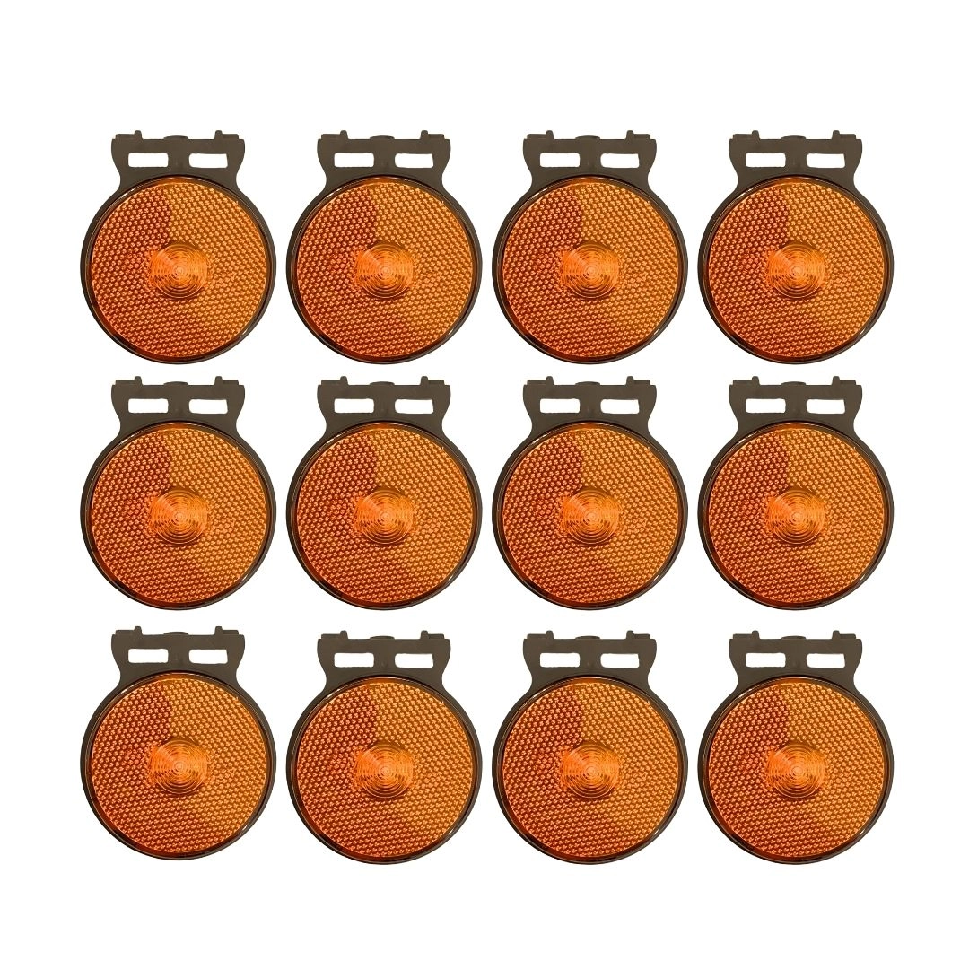 Kit 12 Lanternas Lateral Led Caminhão Carreta Com Suporte Amarela P