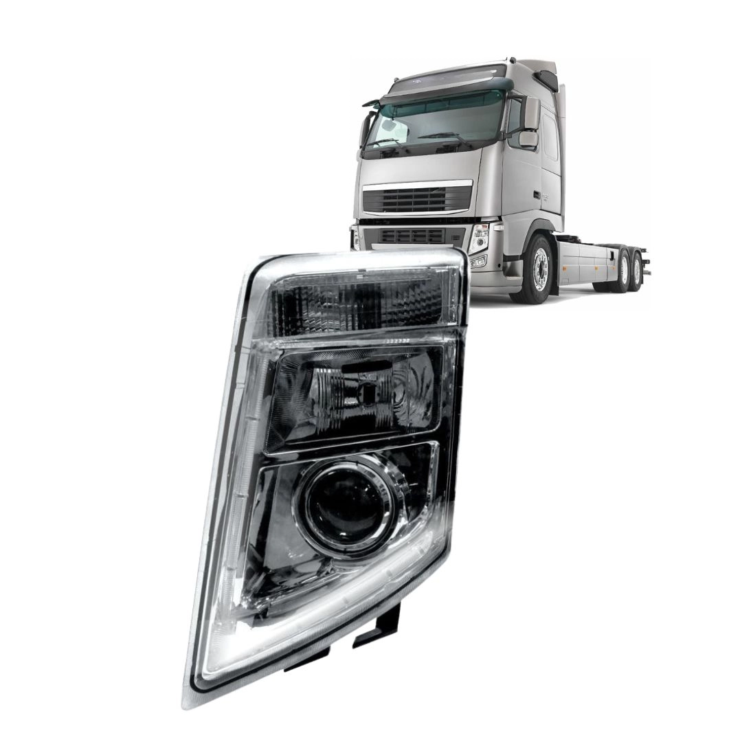 Farol Principal Dianteiro Para Volvo FM FH 2009 a 2014 Lado Esquerdo Com DRL Em LED 21035638 Farol Principal Dianteiro Para Volvo FM FH 2009 a 2014 Lado Esquerdo Com DRL Em LED 21035638