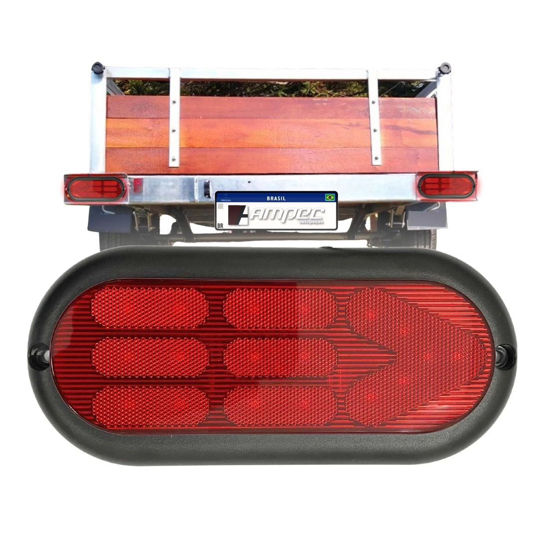 Lanterna Traseira Carretinha Universal 18 Leds Vermelha Lanterna Traseira Carretinha Universal 18 Leds Vermelha