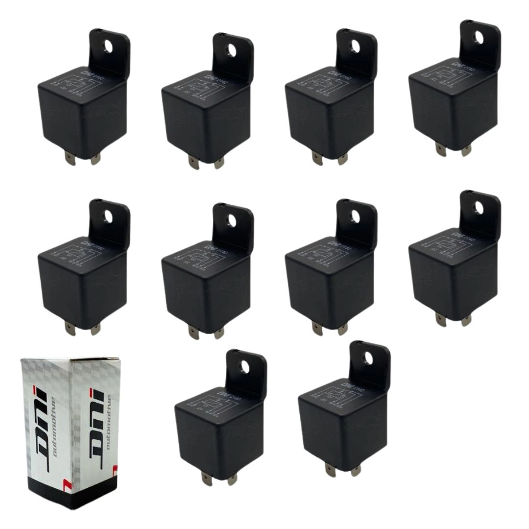 Kit 10 Rele Auxiliar Universal Reversor 12V 40a 5 Terminais Kit 10 Rele Auxiliar Universal Reversor 12V 40a 5 Terminais