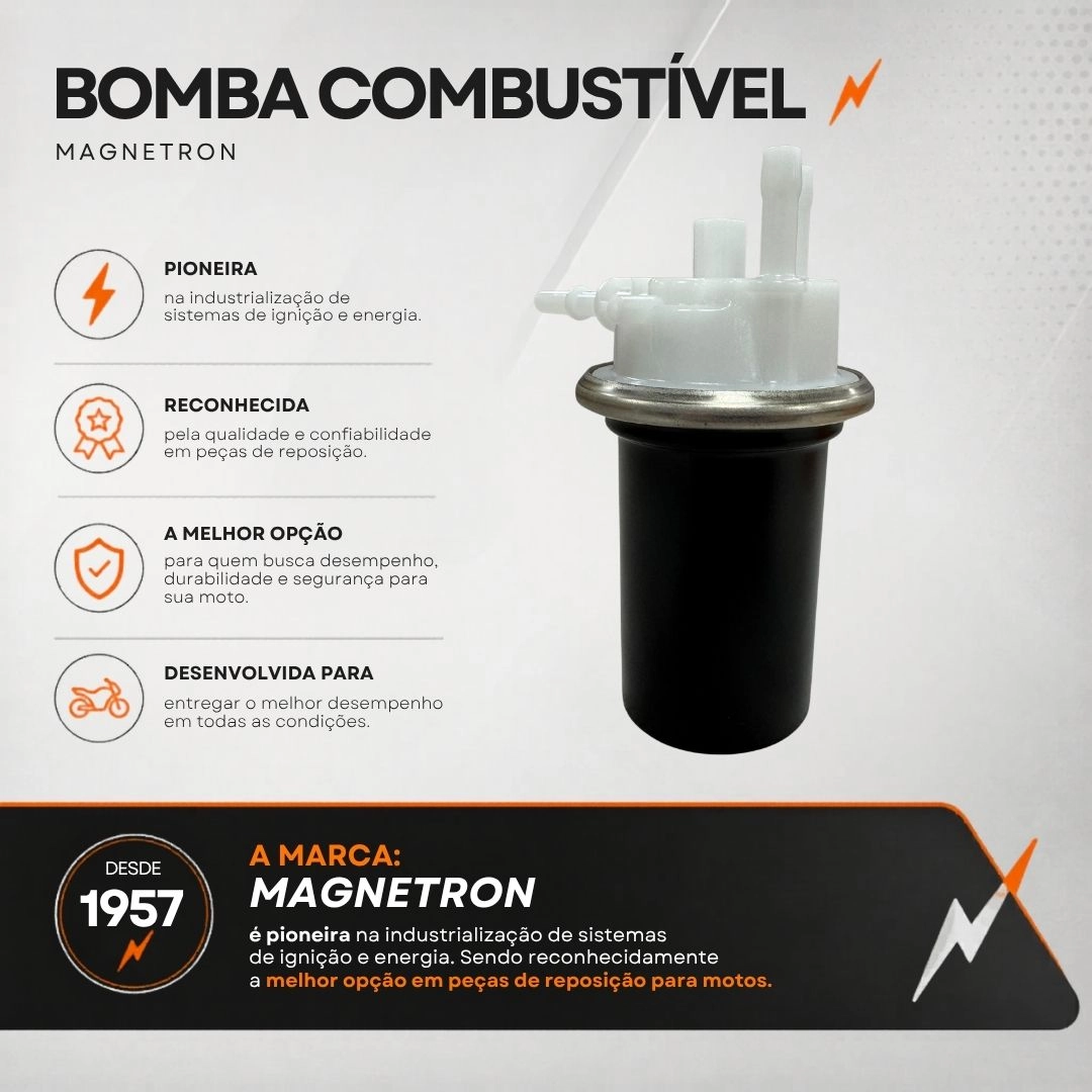 Bomba Combustível Flex Para Honda NXR Bros 150 Ks Es Esd 2011 a 2014 Magnetron 90217090
