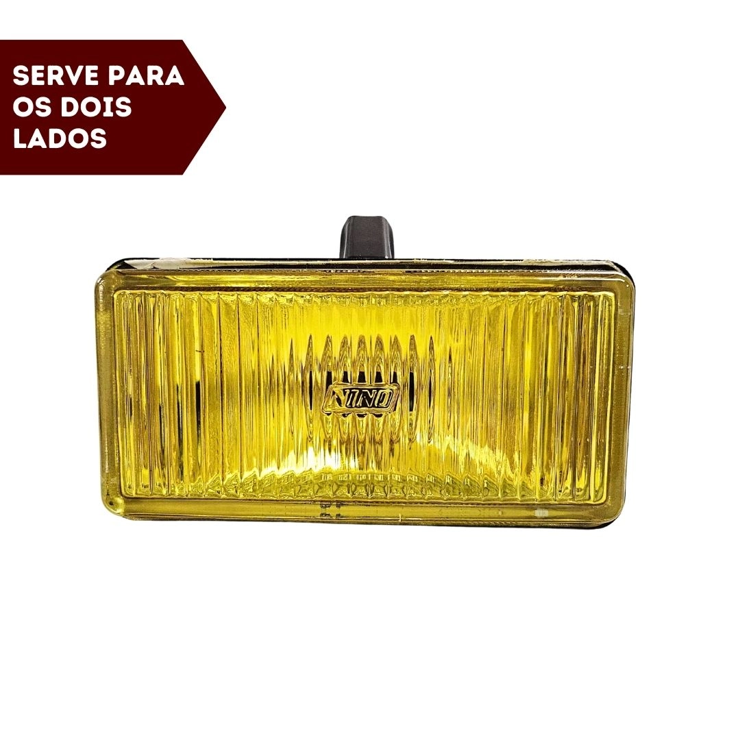 Farol Auxiliar Universal Retangular 152x78mm Vidro Amarela
