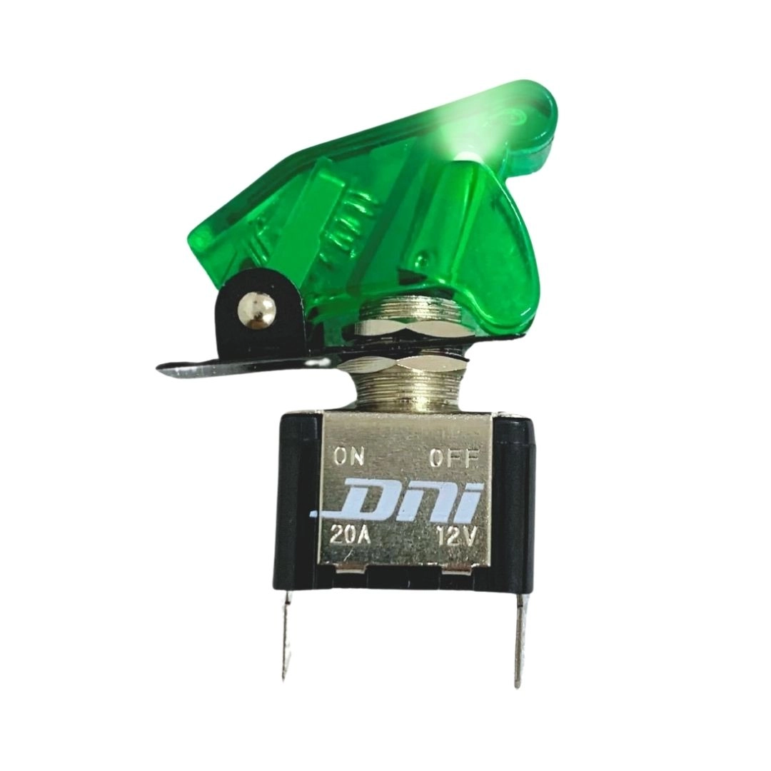 Chave Botão Liga Desliga 2 Posições 12v LED Verde Tipo Caça