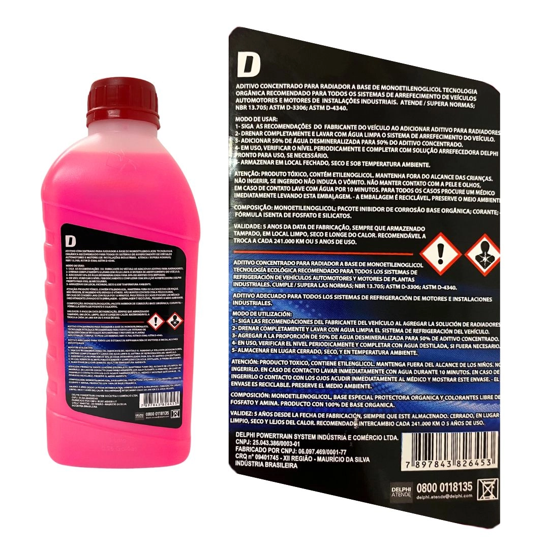 2 Aditivo Radiador Super Concentrado Organico Rosa Delphi 2L 2 Aditivo Radiador Super Concentrado Organico Rosa Delphi 2L