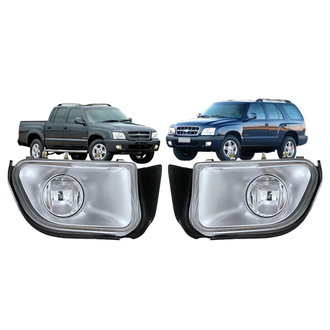 Par Farol Auxiliar Para S10 01 a 07 Blazer 01 a 07 Vidro 