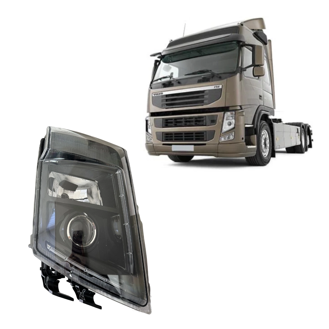 Farol Para Volvo FM FH 13 Pisca Máscara Negra Direito