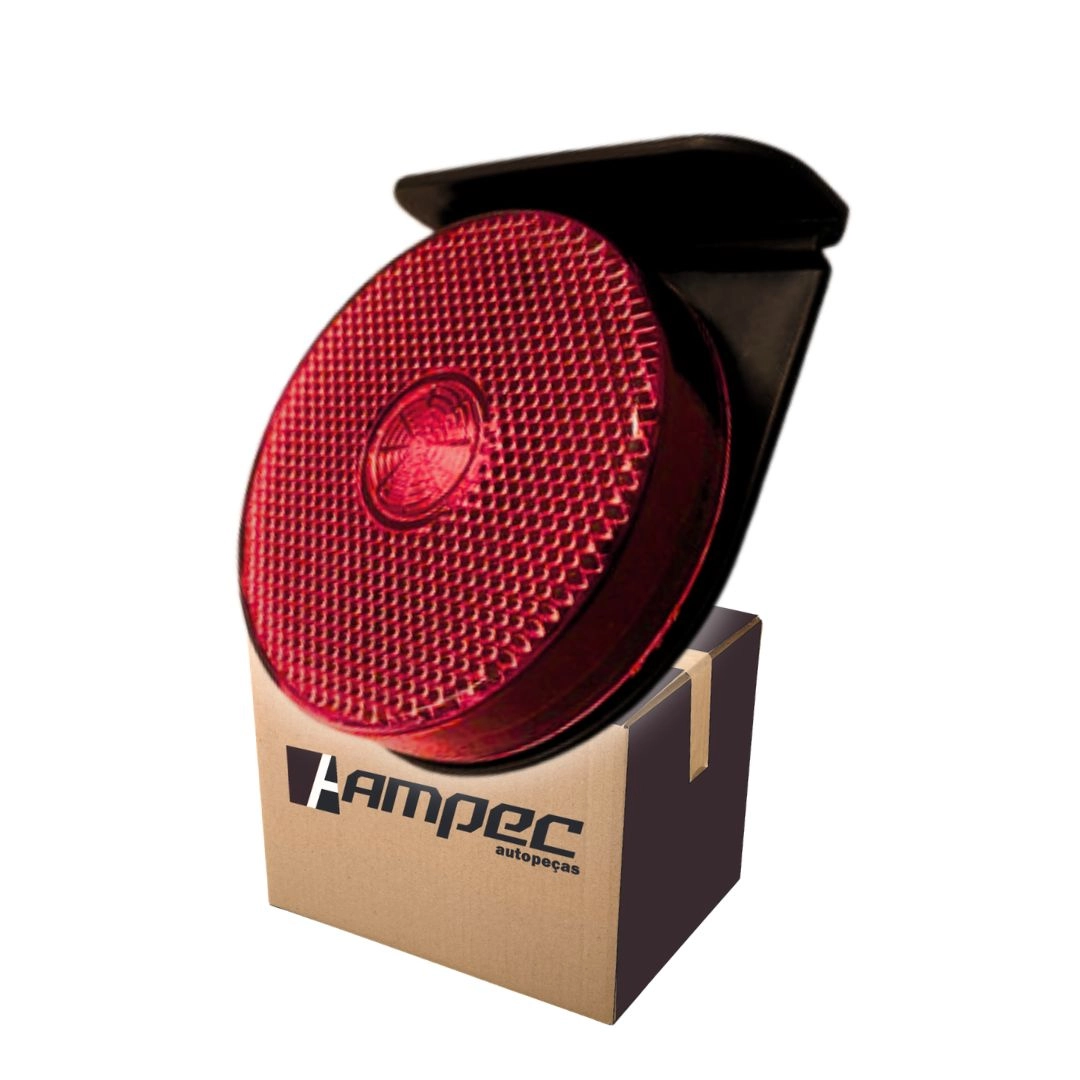 Lanterna Lateral Implemento G 85mm Com Suporte LED Vermelha Para Carreta Caminhão Trailer Reboque