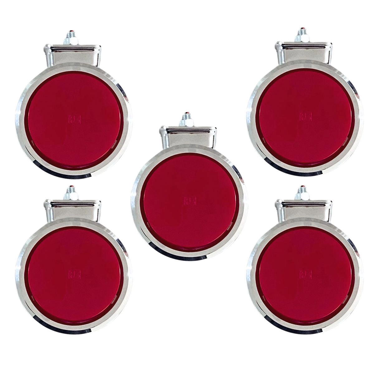 Kit 5 Lanterna Bojuda Foguinho Maria LED Cromada Vermelha Kit 5 Lanterna Bojuda Foguinho Maria LED Cromada Vermelha