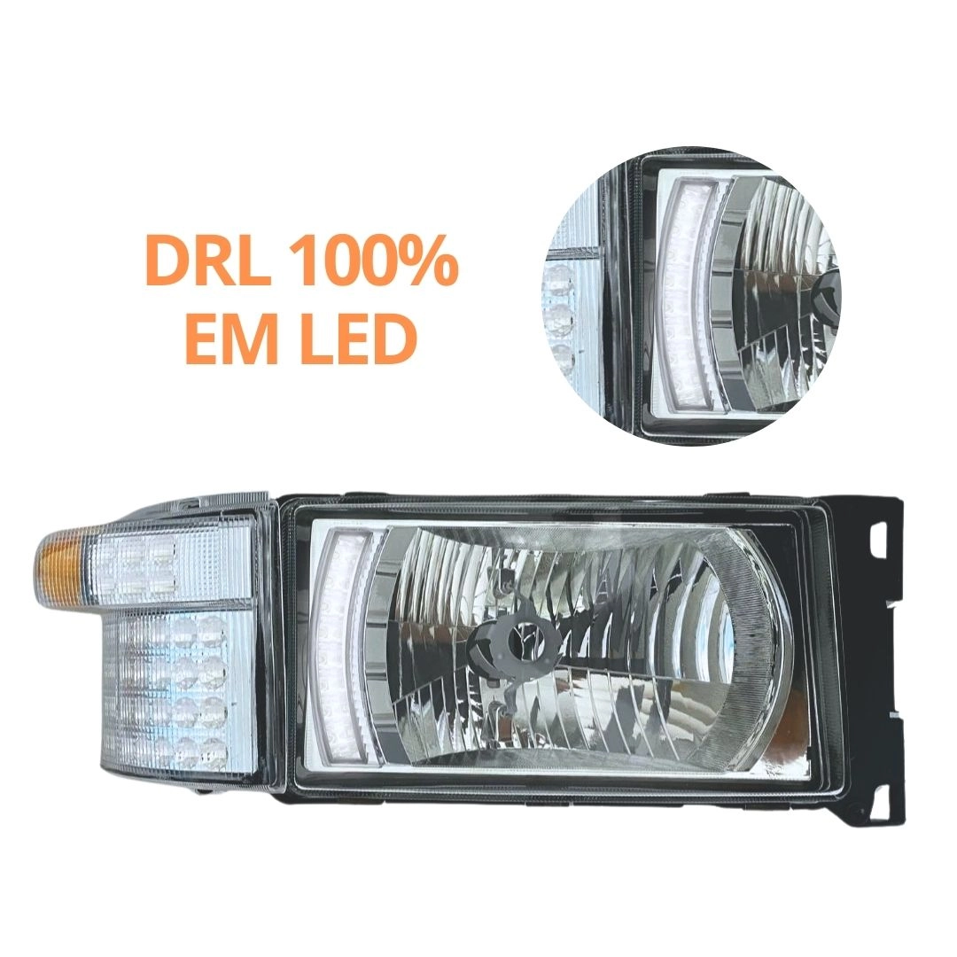 Farol e Lanterna Pisca Seta DRL LED Para Scania S4 LD Farol e Lanterna Pisca Seta DRL LED Para Scania S4 LD