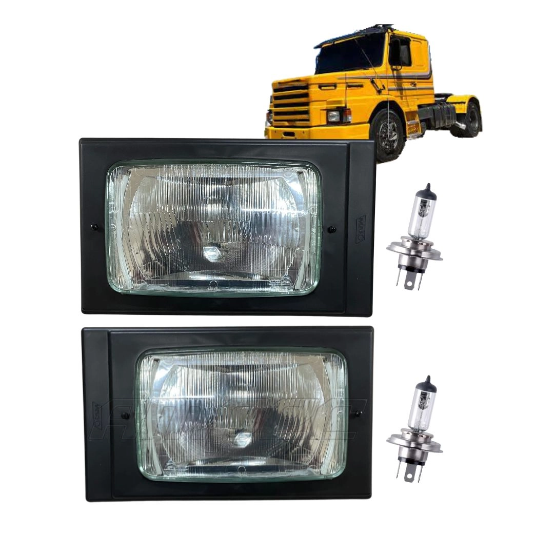 Kit Par Farol DRL LED Para Scania 112 113 + Lâmpadas Kit Par Farol DRL LED Para Scania 112 113 + Lâmpadas