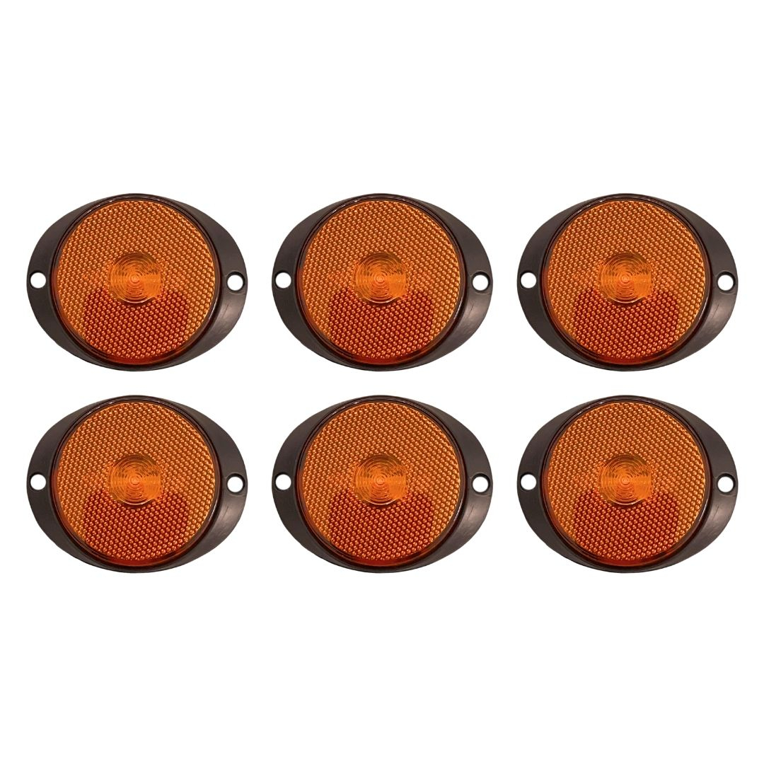 Kit 6 Lanterna Lateral Implemento P 65mm Com Suporte Frontal LED Amarela Para Carreta Caminhão Trailer Reboque Kit 6 Lanterna Lateral Implemento P 65mm Com Suporte Frontal LED Amarela Para Carreta Caminhão Trailer Reboque