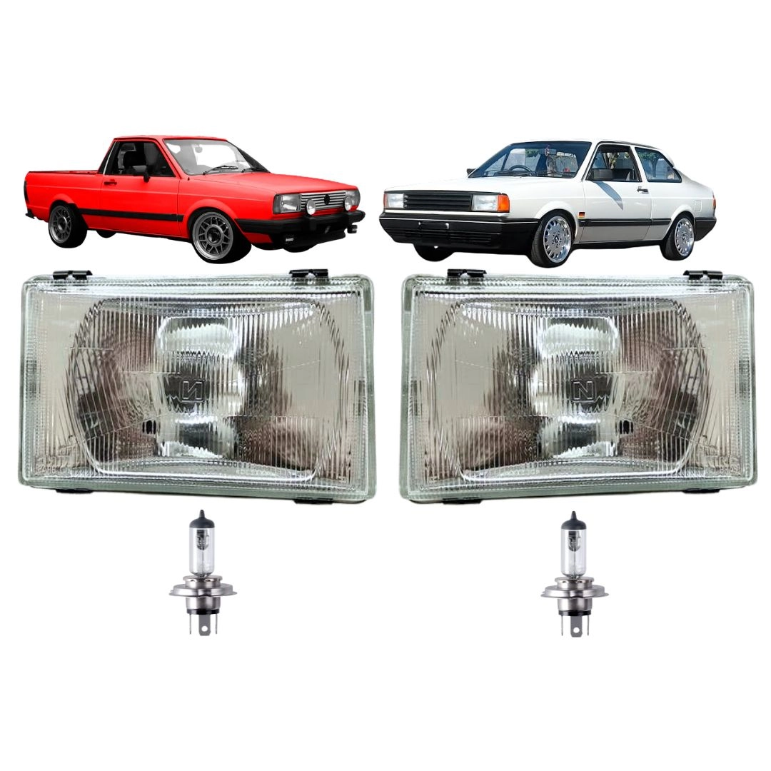 Par Farol Para Saveiro Voyage 1987 a 1990 Vidro Menor Curto Par Farol Para Saveiro Voyage 1987 a 1990 Vidro Menor Curto