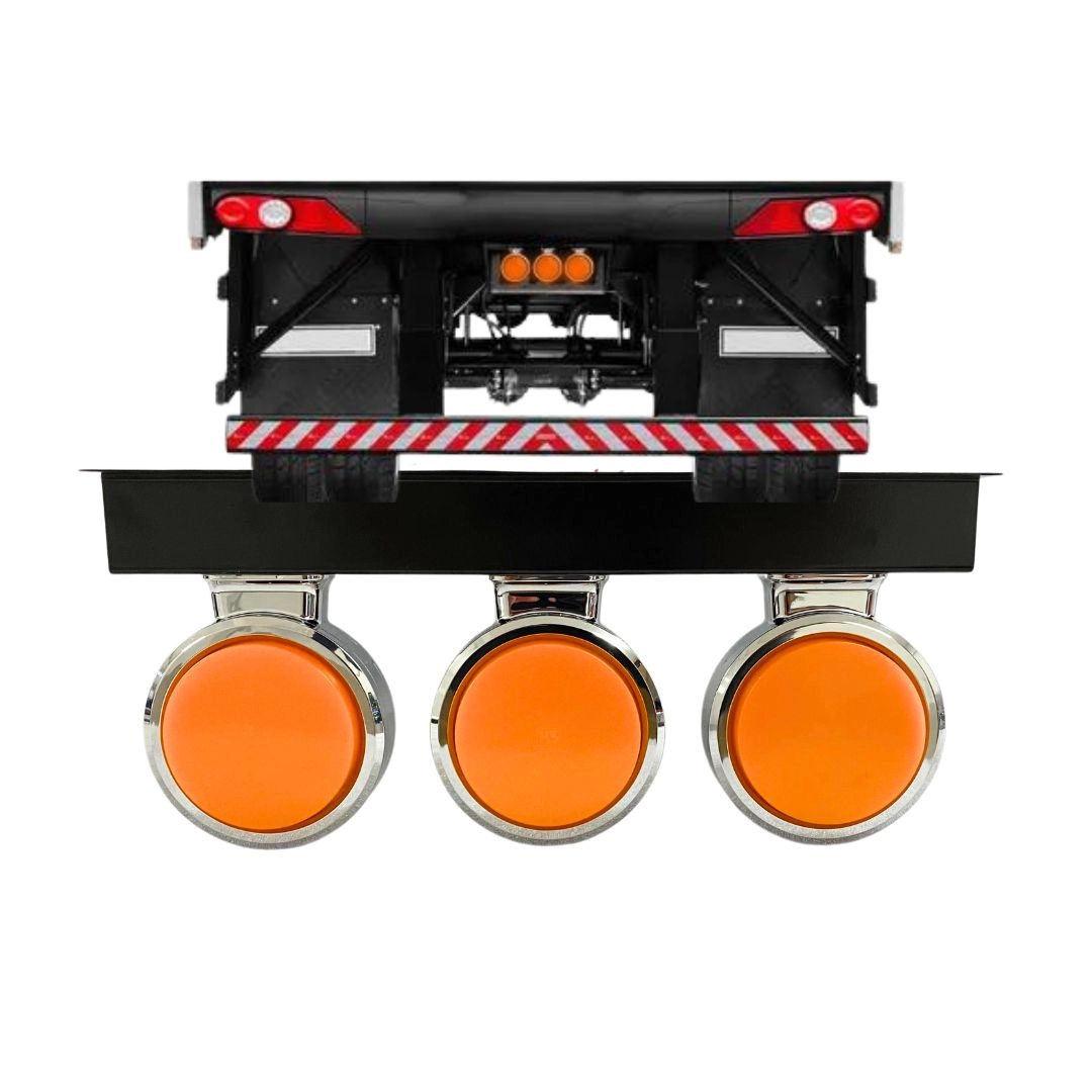 Kit 3 Lanterna Bojuda Foguinho LED Cromada Amarela + Suporte Kit 3 Lanterna Bojuda Foguinho LED Cromada Amarela + Suporte