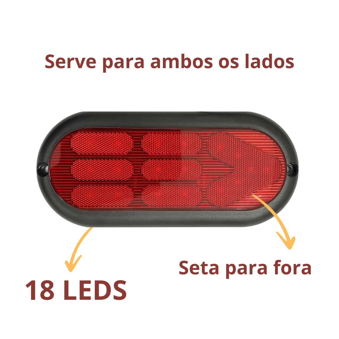 Lanterna Traseira Carretinha Universal 18 Leds Vermelha Lanterna Traseira Carretinha Universal 18 Leds Vermelha