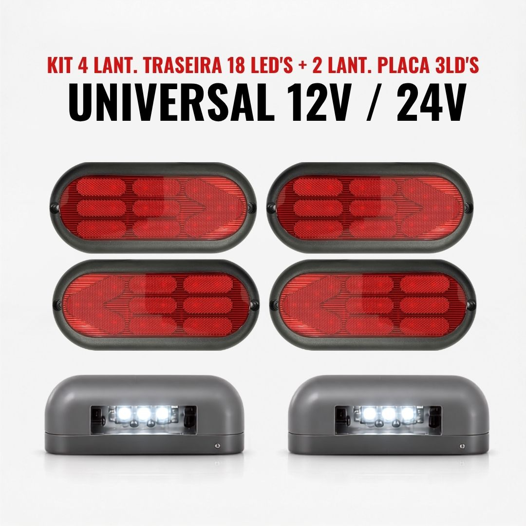 Kit 4 Lanterna Traseira 18 Led Com Luz De Placa Para Carretinha Reboque Trailer Lanterna Traseira Reboque Kit 4 Lanterna Traseira 18 Led Com Luz De Placa Para Carretinha Reboque Trailer Lanterna Traseira Reboque