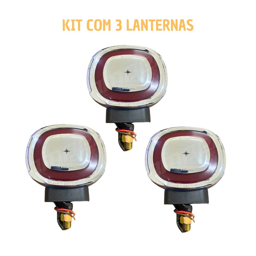 Kit 3 Lanternas Três Marias Foguinho Led Vermelha Anelar Kit 3 Lanternas Três Marias Foguinho Led Vermelha Anelar