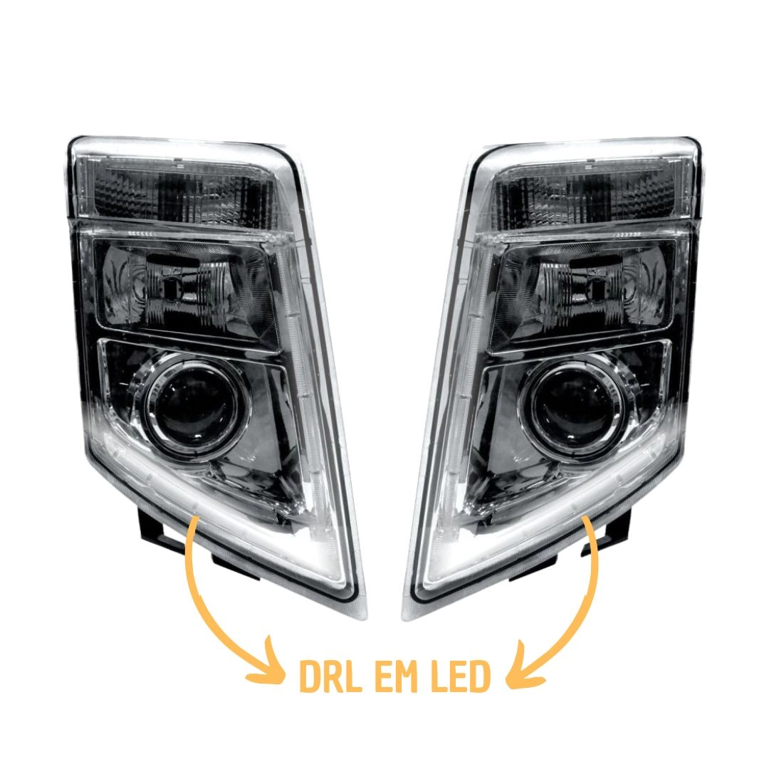 Kit Farol Principal Auxiliar Duplo Para Volvo FM FH