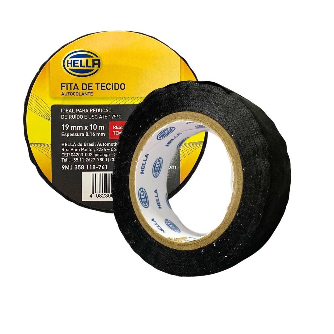Fita de Tecido Lona 19mm X 10Metros Anti Chamas Chicote Elétrico Fita Tecido Anti Ruido Acabamento