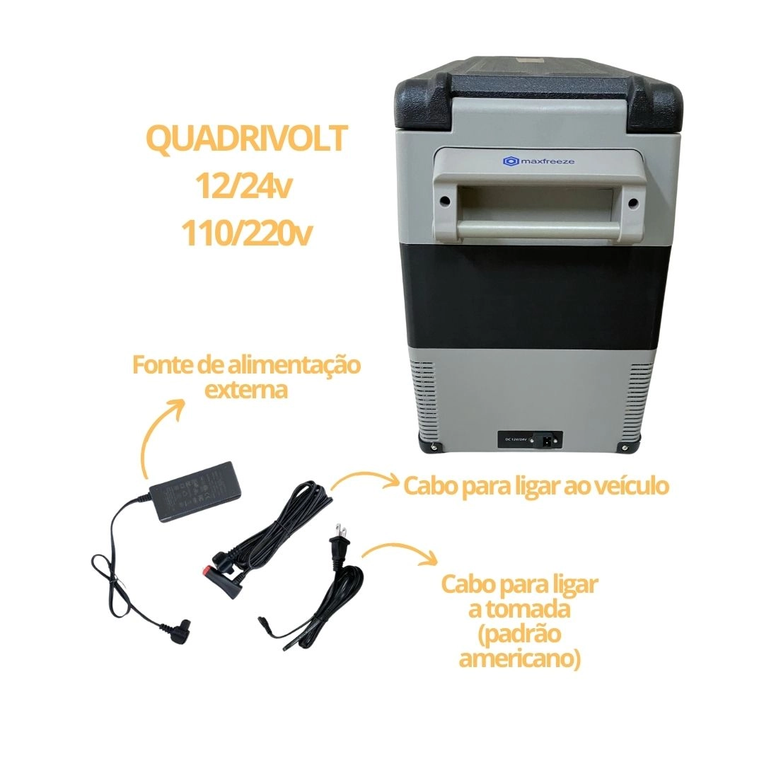 Geladeira Portátil 55L 12v/24v 110v/220v Caminhão Ônibus Van