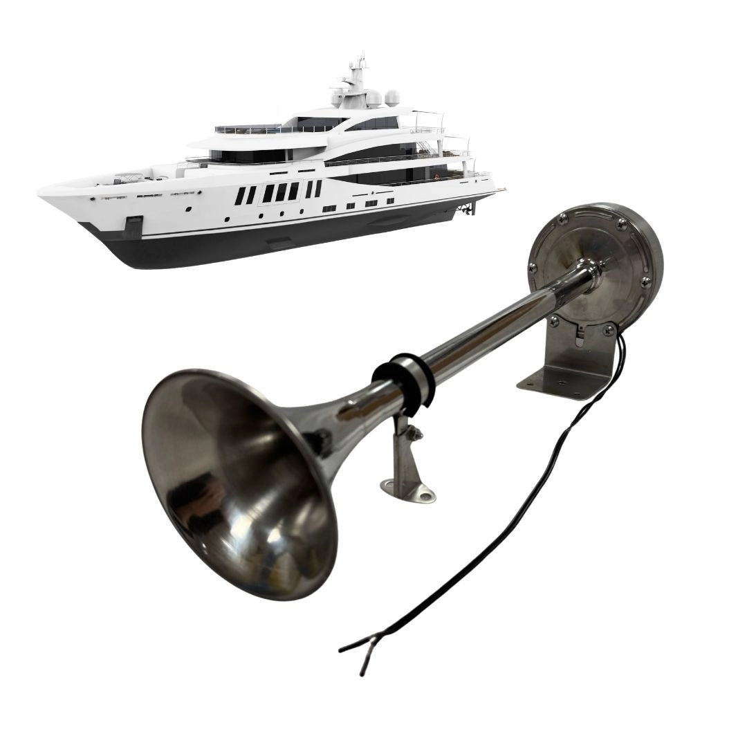 Buzina Marítima 12v 100% Elétrica 1 Corneta Inox Universal Barcos Lanchas Iates Automóveis Vetor Buzina Marítima 12v 100% Elétrica 1 Corneta Inox Universal Barcos Lanchas Iates Automóveis Vetor
