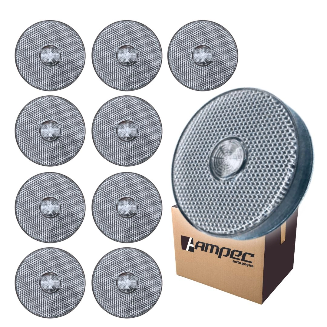 Kit 10 Lanternas Lateral Led Caminhão Carreta Sem Suporte Cristal G