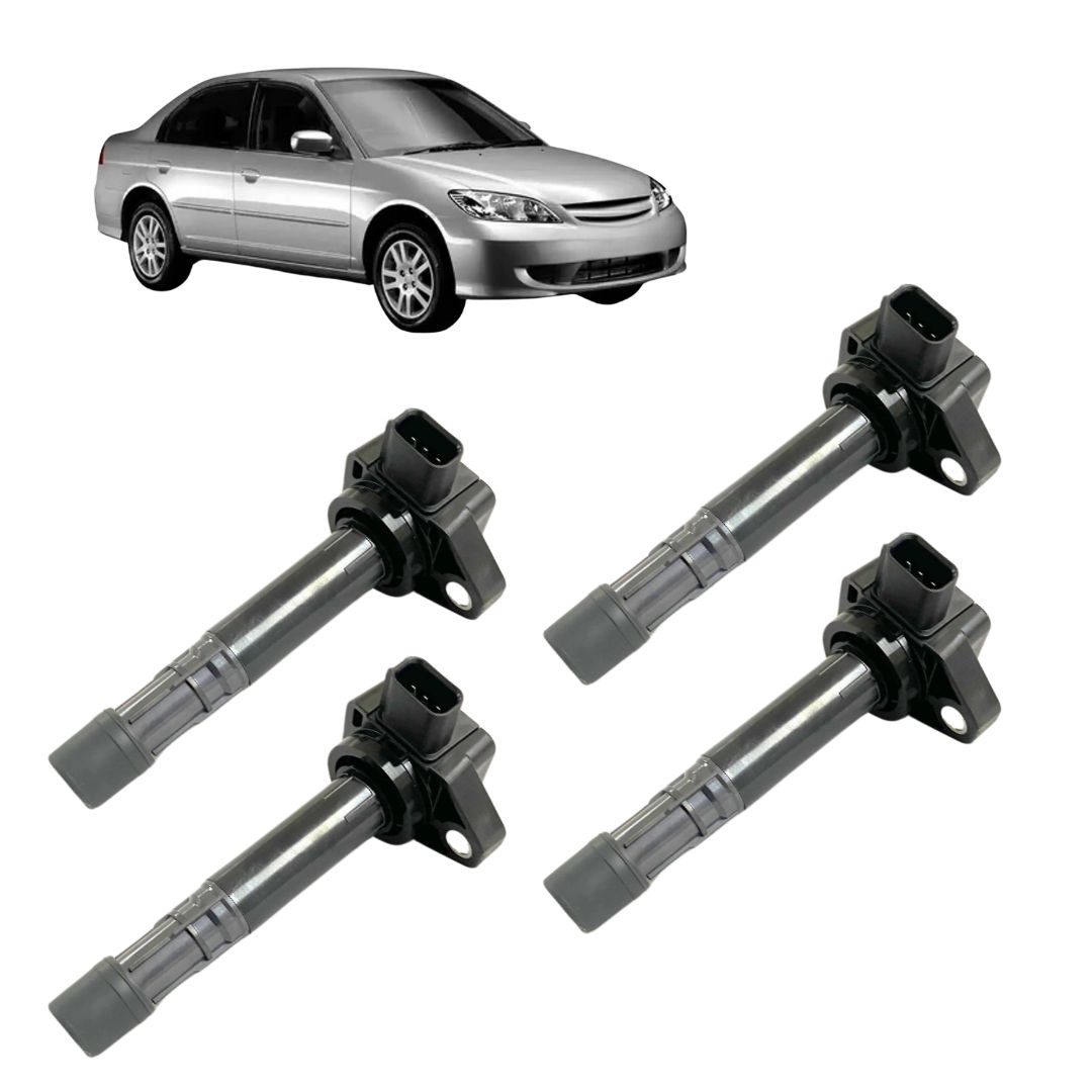 Kit 4 Bobina Ignição Para Honda Civic 1.7 2001 a 2006 Hella