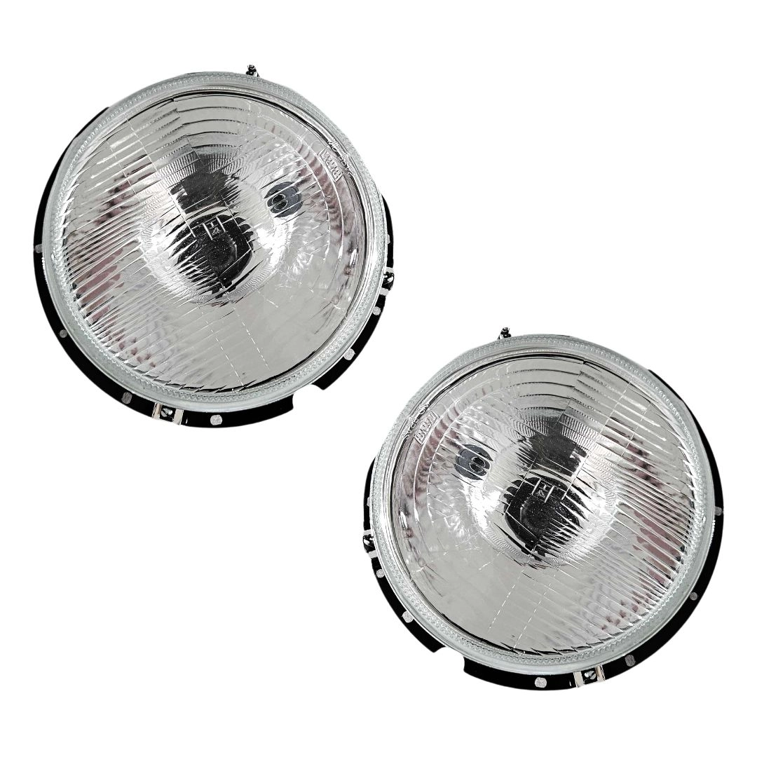 Par Farol Para Kombi 1976 a 2014 Aro Lente Vidro + Lâmpada Par Farol Para Kombi 1976 a 2014 Aro Lente Vidro + Lâmpada