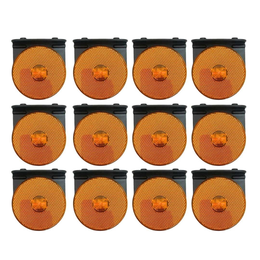 Kit 12 Lanterna Lateral Led Carreta Com Suporte Amarela G Kit 12 Lanterna Lateral Led Carreta Com Suporte Amarela G