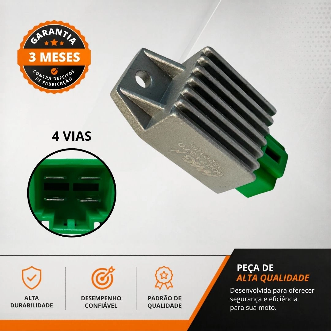 Regulador Retificador 4 Vias Para Honda Cg 150 Titan 150 Es/Esd/Ks Bros 125 Biz 100 CG 150 Magnetron 90271370 Regulador Retificador 4 Vias Para Honda Cg 150 Titan 150 Es/Esd/Ks Bros 125 Biz 100 CG 150 Magnetron 90271370
