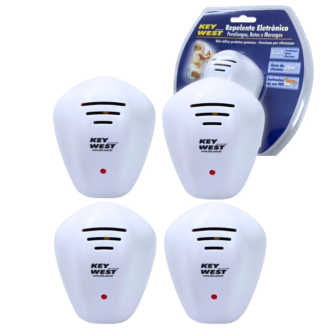 Kit 4 Repelente Eletrônico Pernilongo Rato Morcego 110V/220V