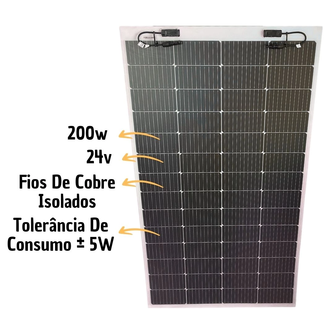 Par Painel Solar Automotivo Flexível Caminhão MotorHome 200w