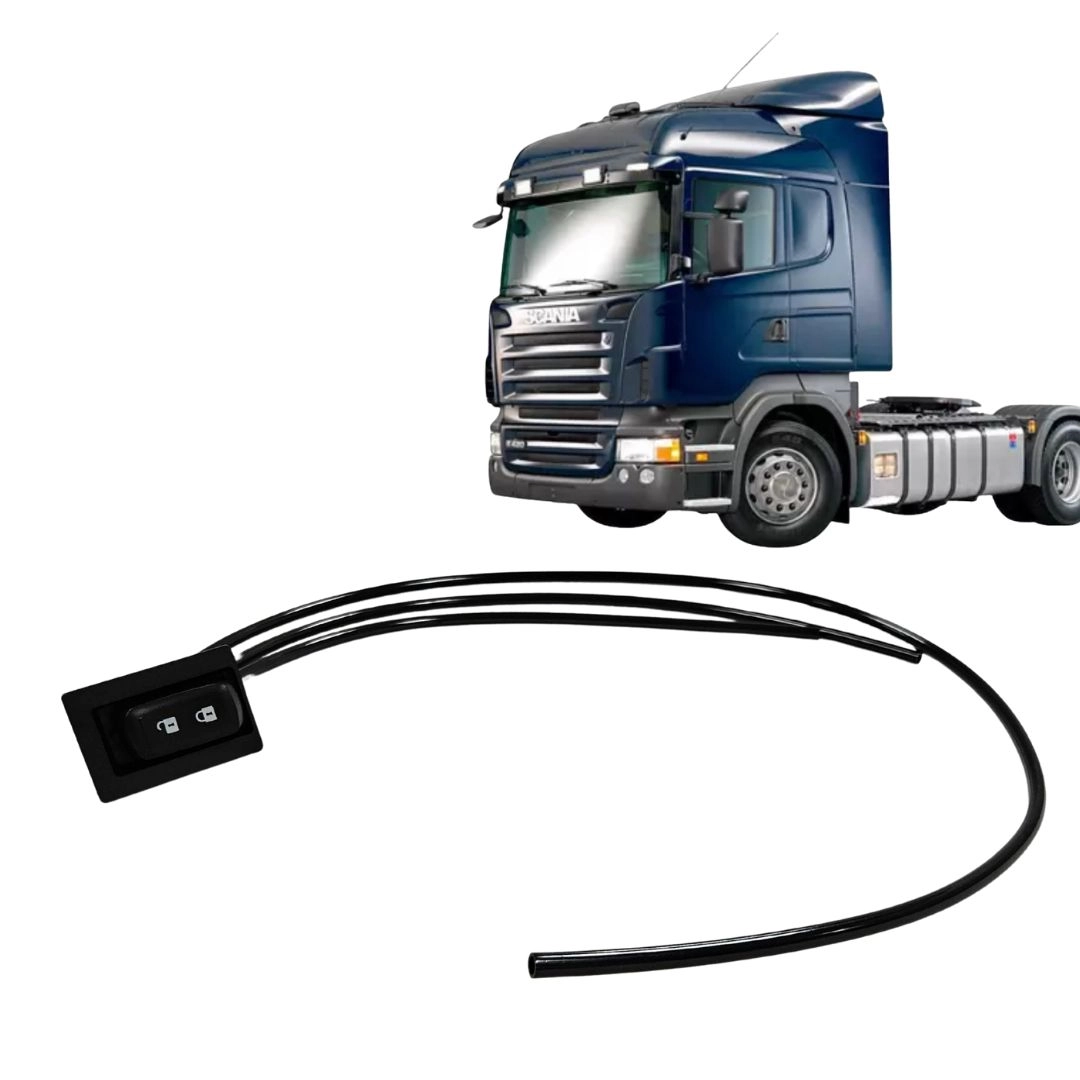Botão Válvula Ar Trava de Volante Escamoteável Para Scania Série 4 Série 5 P G R com Chicote 1797971 Botão Válvula Ar Trava de Volante Escamoteável Para Scania Série 4 Série 5 P G R com Chicote 1797971