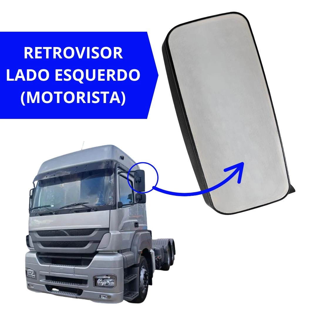 Retrovisor Para Mercedes Benz Axor Atego Lado Esquerdo Convexo EDN 0028101316