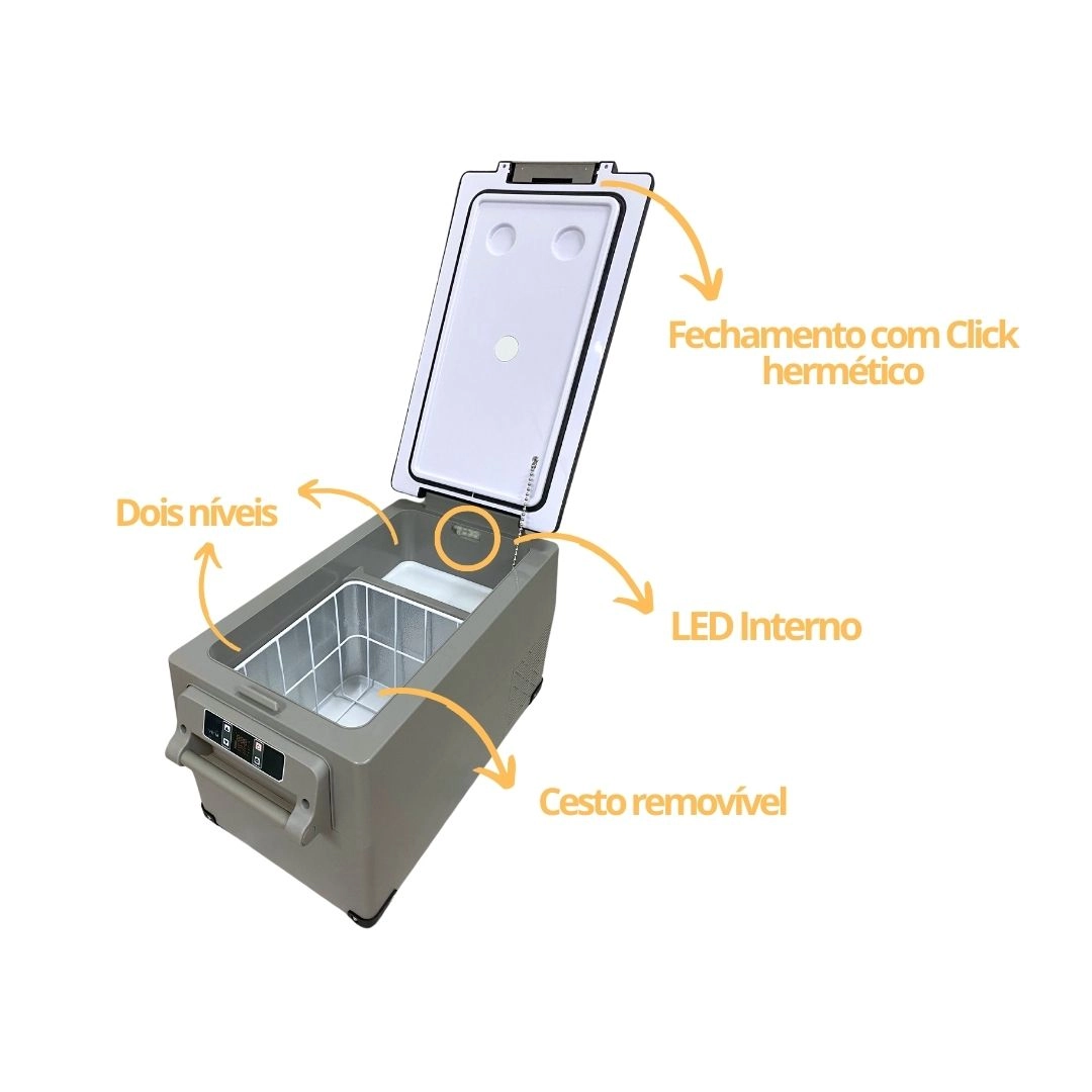 Geladeira 35 Litros 12V/24V 110v/220v Barco Iate Lancha Geladeira 35 Litros 12V/24V 110v/220v Barco Iate Lancha