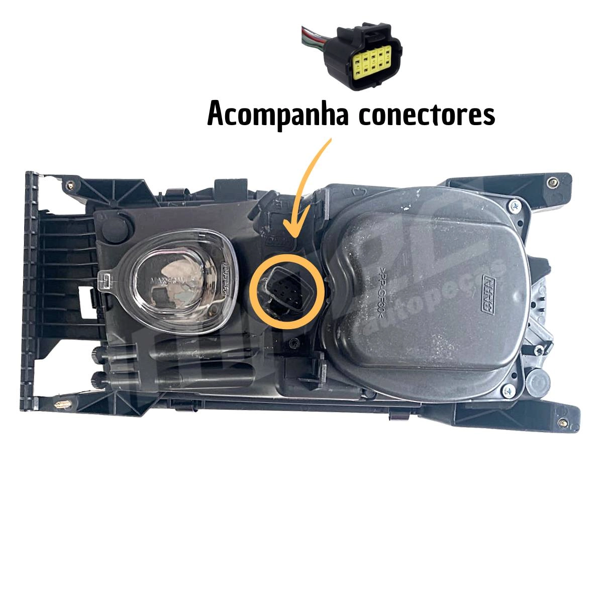 Kit Farol ParaScania Serie 5 S4 S5 Mascara Negra